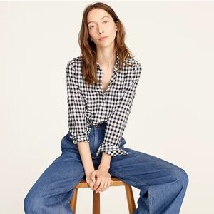 Donated! J.crew blue and white gingham check button down shirt
